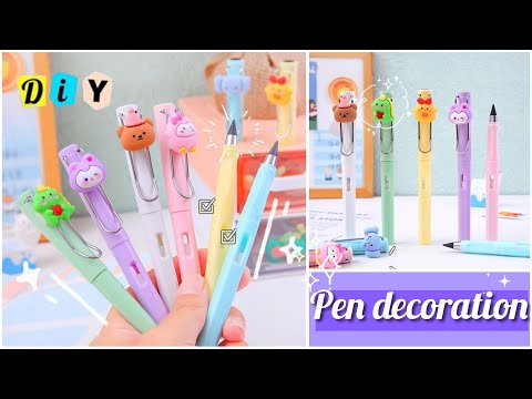 How to make pen decoration | DIY cute pen decoration | Cute stationery supplies | School supplies