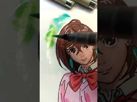 momo ayase drawing full coloring process | Dandadan #drawing #anime