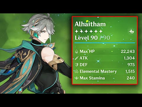 Alhaitham With Too Many Elemental Mastery Buffs