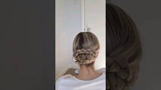 Braided bun #hair#hairstyles#braids#bun#easyhairstyles#quickhairstyles