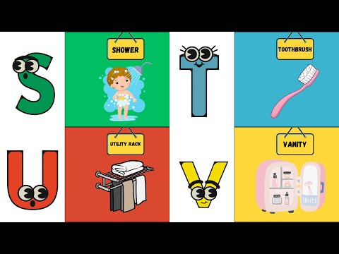 ABC Bathroom Song 🛁 | Learn Bathroom Items A to Z | Fun Alphabet Song for Kids! | #abcd #kids