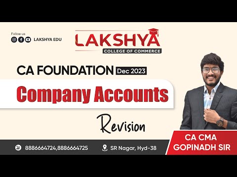 RAPID REVISION COMPANY ACCOUNTS || CA FOUNDATION DEC 2023 || BY CA CMA GOPINADH SIR ( AIR 23 )