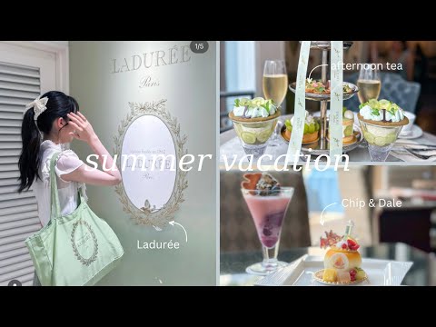 【カフェ巡り】夏休みに行きたいカフェに行きまくるスイーツ女子🍰【vlog】【ぼっちディズニー】