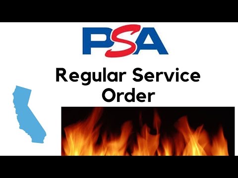 PSA Regular Service Order Returns from California