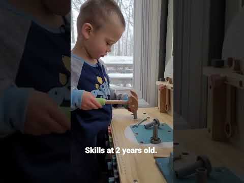 He is a natural. skills at 2 years old. #shorts #toys #kids #tools