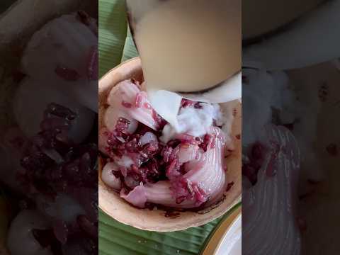 Thai Sweet Black Sticky Rice Dessert with Longan #youtubeshorts #asmr #dessert