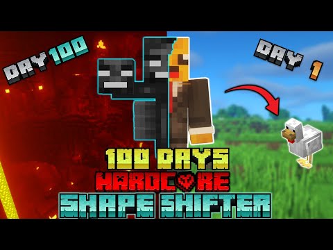 I Survived 100 Days in Hardcore Modded Minecraft as a SHAPESHIFTER... Minecraft Hardcore 100 Days