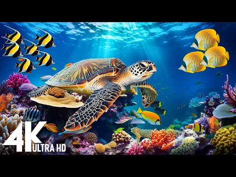 Under Red Sea 4K -Beautiful Coral Reef Fish in Aquarium, Sea Animals for Relaxation, 4K Video UHD #7