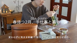 eda diary February waiting for spring, handwork and life