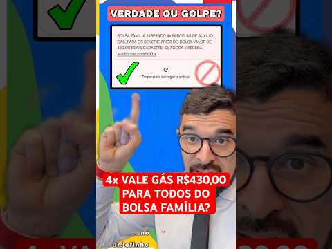 4x parcela do vale gás R$430,00 para todos do bolsa família?? Cuidado no golpe! #mds #bolsafamilia