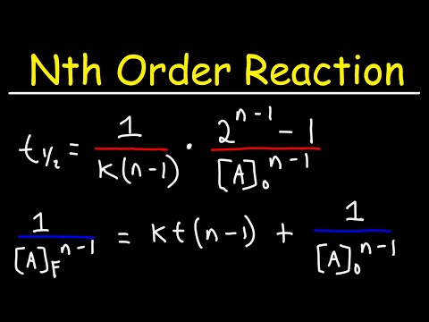 Integrated Rate Laws and Half Life Formula - Nth Order Reaction - Chemical Kinetics