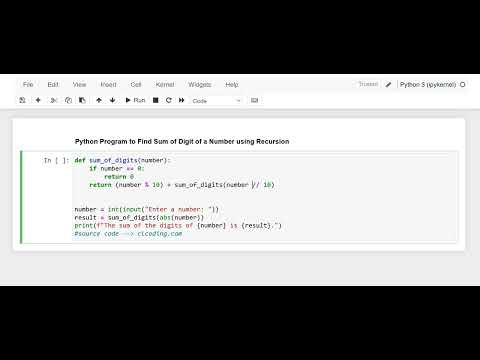 Day 20 : Python Program to Find Sum of Digit of a Number using Recursion