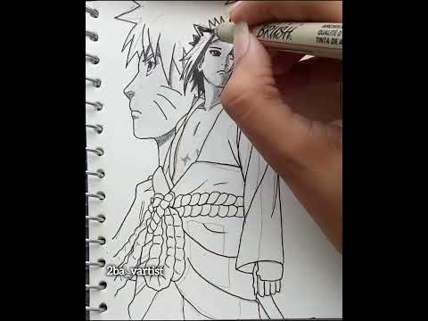 Naruto & Sasuke sketch #shorts #2ba_vartist #anime #naruto #narutoshippuden #art #sketch #drawing