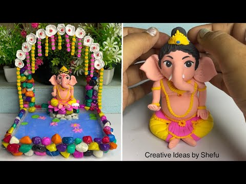 DIY how to make Ganpati idol with clay || DIY Ganpati decoration ideas 2024