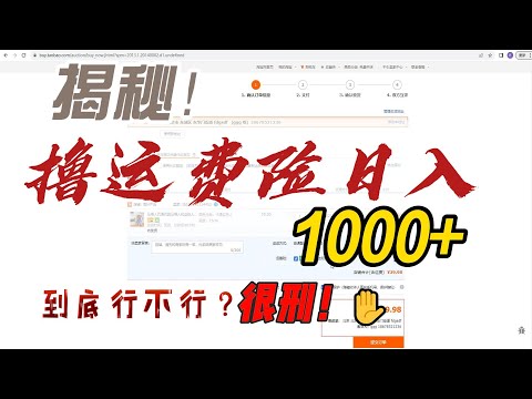 撸运费险，日入1000+？？到底行不行，很刑！！