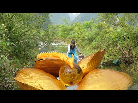 🔥🔥Giant Clam, Giant Surprise: Girl Unlocks a Hoard of Radiant Pearls Inside a Unique River Mussel