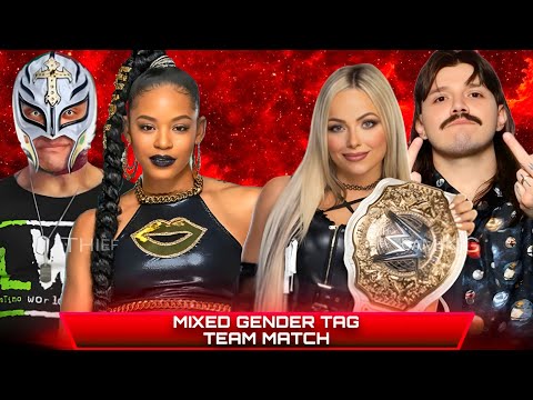 WWE 2K24 • Mixed Gender Tag Team Match - Rey Mysterio Bianca Belair VS Dominik  Liv Morgan | WWE