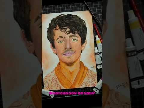 Drawing Charlie Puth using watercolours ! #shorts