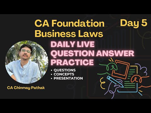 Day 5 - Daily Question Practice Business Laws CA Foundation June/Dec-24 #cafoundation #businesslaws