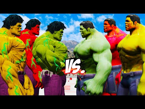 HULK SAVAGE COLOR VS TEAM SMART HULK COLOR - EPIC SUPERHEROES WAR