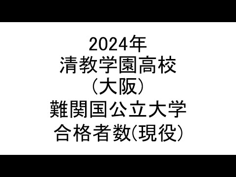 清教学園高校(大阪) 2024年難関国公立大学合格者数(現役)