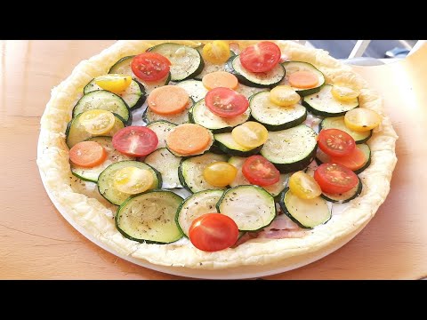 Tarte ensoleillée 🌞aux courgettes et aux lardons fumés🧡: une véritable tuerie