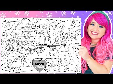 Coloring Kimmi The Clown Christmas Coloring Book Pages | Reindeer, Snow Angel & Christmas Picture