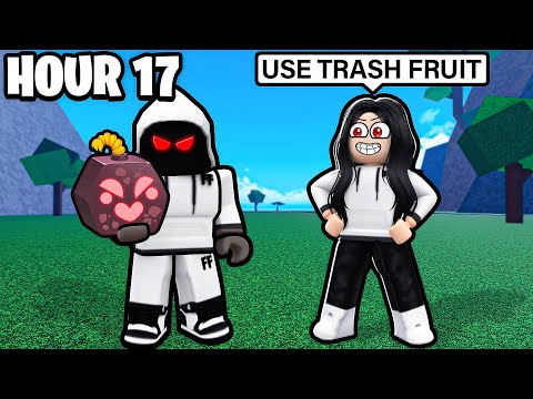 Blox Fruits But My GIRLFRIEND Chooses My Fruits For 24 HOURS!!