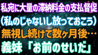 【スカッとする話】私宛に大量の滞納料金の振込用紙が来た。私「私のじゃないしほっとこ 」それから数ヶ月後、義妹「お前のせいで電気ガス水道携帯全部停まった！」私「え？」…