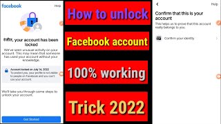 New Trick || How to unlock facebook locked account 2022 || your account has been locked ||