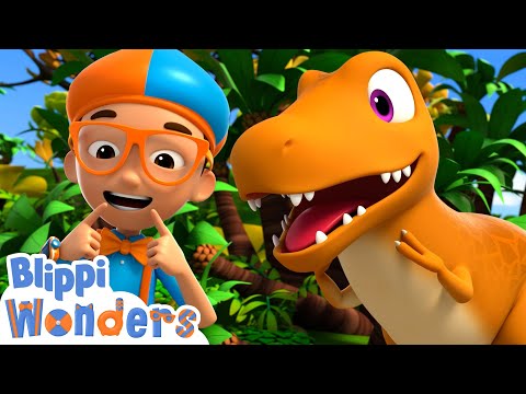 Blippi & the Pet T-Rex! | Blippi Wonders | Kids Cartoons | Party Playtime!