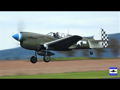 Four P-40 Kittyhawks in formation @ Warbirds Over Scone 2022