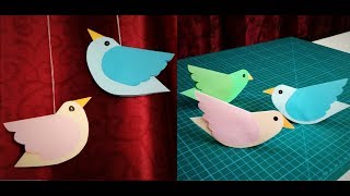 Paper Bird | How to Make Moving Paper birds | Bird Hanging | DIY Wall Hanging Decor