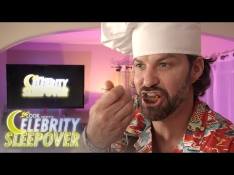 Johnny Bananas Eats Pasta Filled with Hot Dog, Topped with Cheese, Baked with Milk