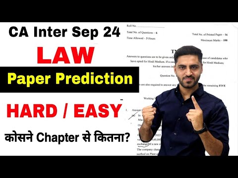 LAW Paper Prediction CA Inter Sep 24 ICAI Exam LAW Important Topics questions Most IMP chapters