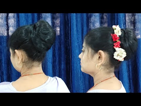 Easy & Quick Hairstyles For wedding ♥️ Beautiful Bun Hairstyles For Ledis🤩 Hairstyles Juda For Saree