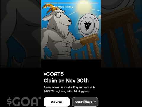 GOATS Snapshot start now ⏱️ $GOATS Claim on Nov. 30th | Listed on Bitget