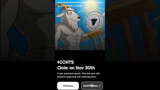 GOATS Snapshot start now ⏱️ $GOATS Claim on Nov. 30th | Listed on Bitget