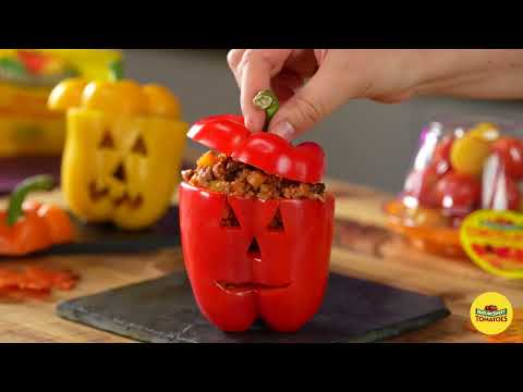 Halloween Recipe - Chili Stuffed Bell Peppers