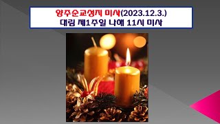 양주순교성지 미사(대림제1주일 나해 11시 미사 2023.12.3.)