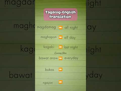 FILIPINO-ENGLISH TRANSLATION VOCABULARY WORDS #learnenglish #vocabulary #tagalogenglishtranslation