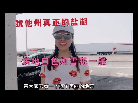 广西女孩美国自驾游，美国犹他州天堂一般的盐湖地，方圆几十里都是白茫茫一片