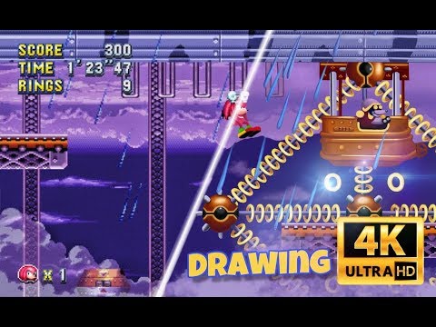 Drawing Sonic Mania HD - Flying Battery Zone 4K