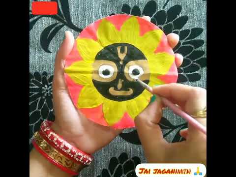 Lord Jagannath painting on card board #shots #paintings #drawing #jagannath #ytshorts #trend