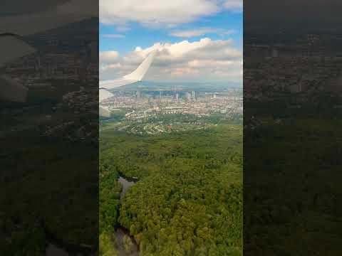 Downtown Frankfurt, Germany from the plane| Landing in Frankfurt #travel #germany #airport