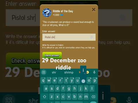 29 December zoo riddle #zoo #shorts #zooriddle #today