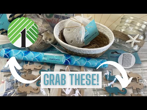 DOLLAR TREE DIY Beach Decor I BEACH THEMED CRAFT IDEAS