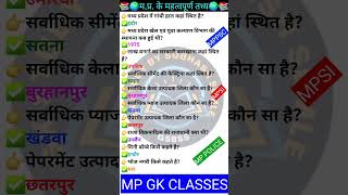 MP GK SHORT/MP GK TRICKS/ MADHYA PRADESH GK/MP GK TODAY /MP news/ MP QUESTION/ #MPGK #GK #GKINHINDI