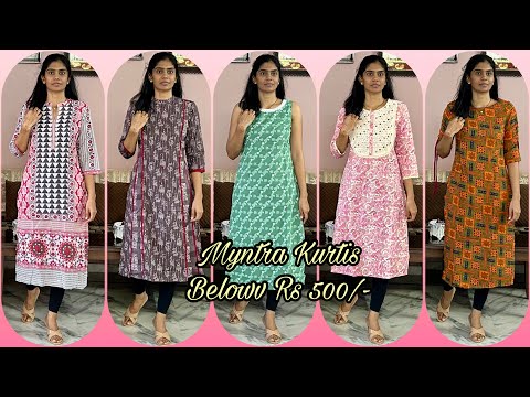 Soft and comfortable cotton kurtis from Myntra below Rs 500/-| Big fashion festival sale is live.