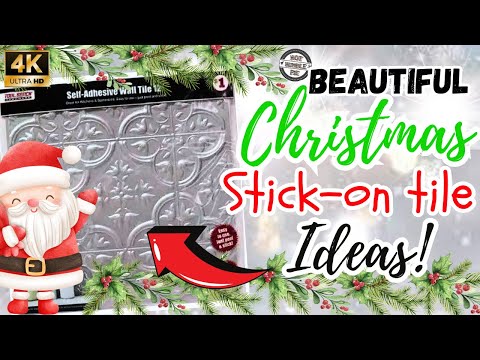 Go wow with these Dollar Tree Christmas Crafts using stick on tiles!